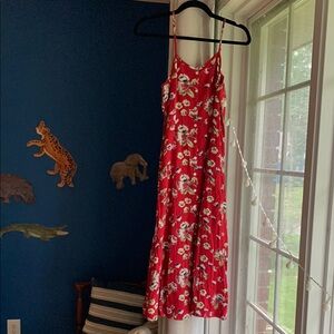 Red Floral Maxi Dress size M